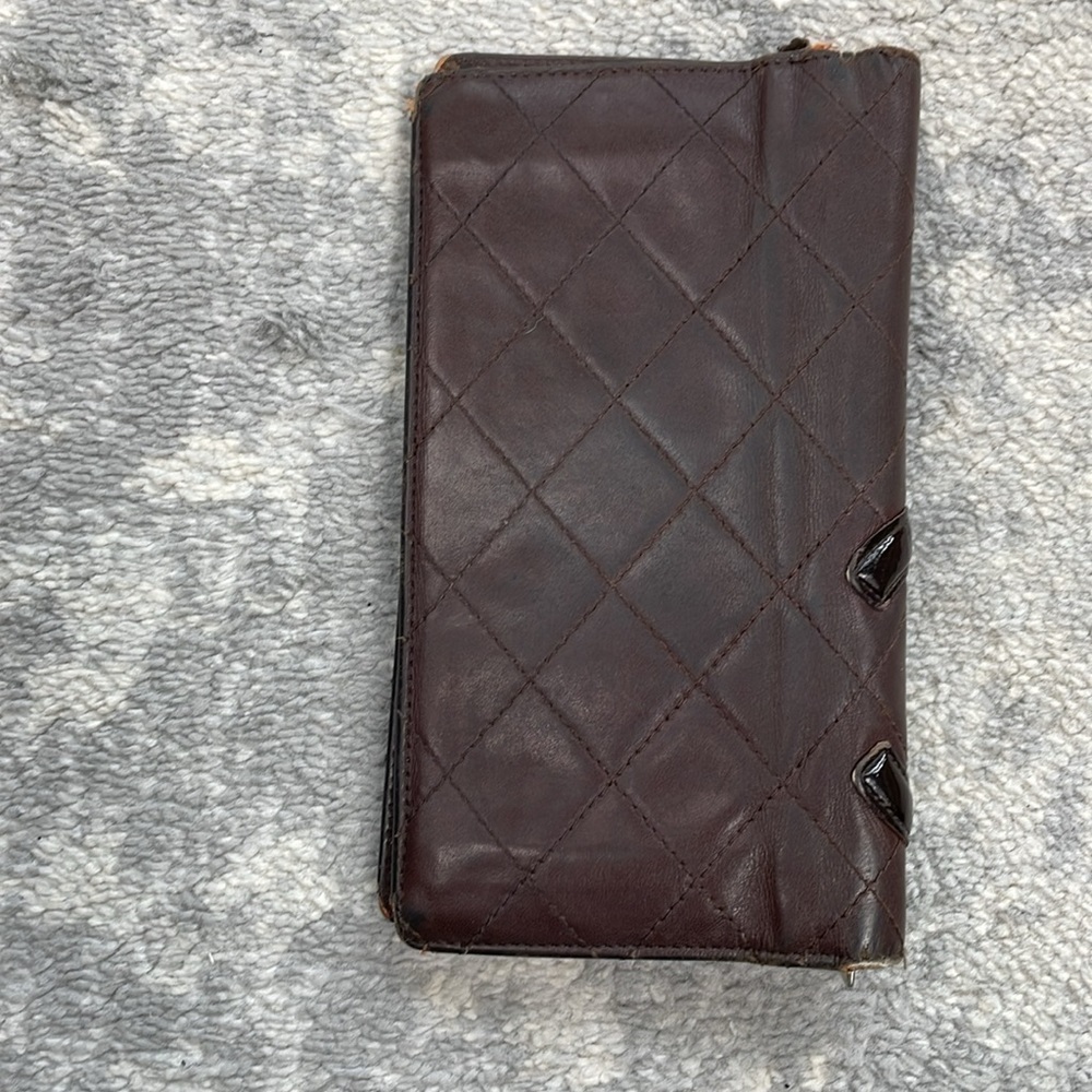 Chanel Vintage Ligne Cambon Yen Bifold Wallet Quilted Leather Chocolate Brown CC - Picture 4 of 17